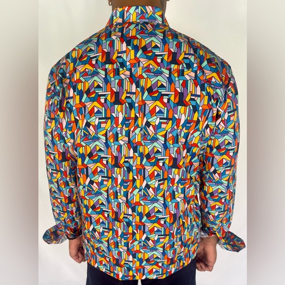 Mizumi Couture modern fit Colorful button down Shirt NWT - Picture 5 of 15